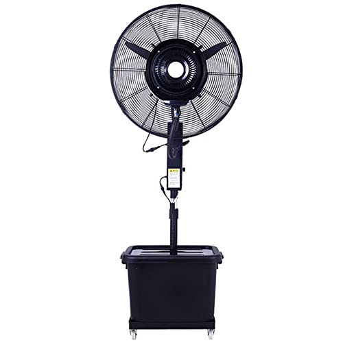 JYBNBBE Oszillierender Verneblerventilator mit 90 °, 3 Kühlgeschwindigkeiten, Tank mit 3 Stufen, höhenverstellbar, Sockelventilator für Terrassen, Terrassen und mehr. von JYBNBBE