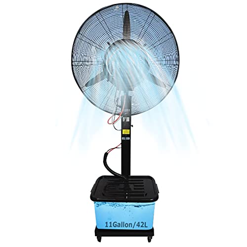 JYBNBBE Standventilator, schwenkbar um 90°, mit 3 Windmodi, ideal für Terrasse, Garten und Hinterhof, mit großem Tank von 11 Gallonen, 55 cm von JYBNBBE