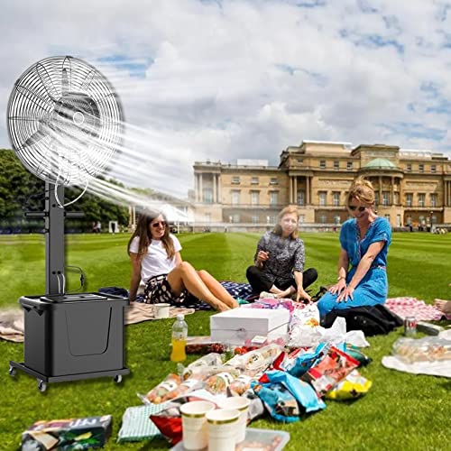 JYBNBBE Verneblerventilator mit Wassertank, 45-Grad-Oszillation und 3 Sockelgeschwindigkeiten, für Terrasse, Restaurant und Werkstatt, 81 cm von JYBNBBE