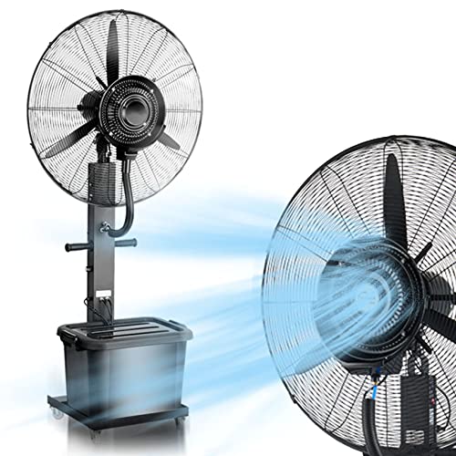 Oszillierender Verneblerventilator mit 3 Geschwindigkeiten, Sockelventilator für den Außenbereich mit 42 l großem Tank, Kühlventilator für Terrassen, Terrassen und mehr. von JYBNBBE