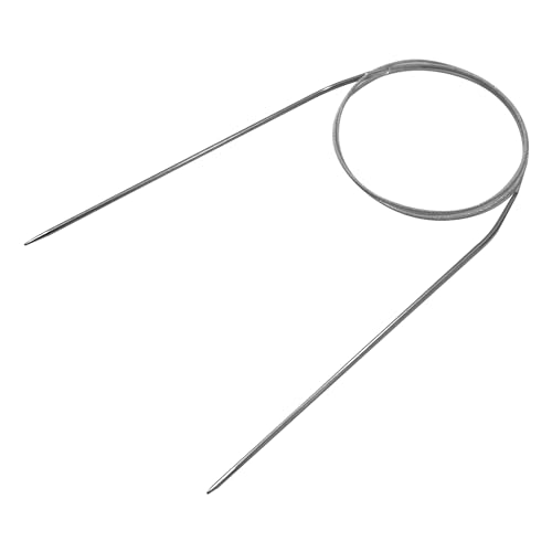 JYC CREATIVE 1 Set Rundstricknadeln aus Metall, Stricknadeln mit Doppelspitze, 2 mm x 80 cm, fest, für Anfänger und Profis, Bastelprojekte und Textilien (2 mm x 80 cm) von JYC CREATIVE