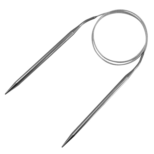 JYC CREATIVE 1 Set Rundstricknadeln aus Metall, Stricknadeln mit doppelter Spitze mm x cm, fest, für Anfänger und Profis, Handwerksprojekte und Textilien (5,5 mm x 80 cm) von JYC CREATIVE