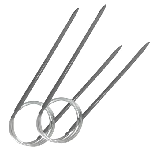 JYC CREATIVE 2 Sets Rundstricknadeln aus Metall, 5 mm bis 80 cm, für Anfänger und Profis, Handwerksprojekte und Textilien, (2 Stück, 5 mm) von JYC CREATIVE