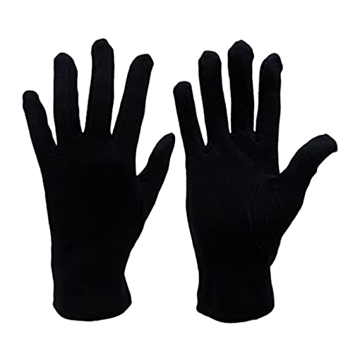 JYC CREATIVE 3 Paar Mehrzweckhandschuhe, Baumwollhandschuhe, ergonomische Handschuhe, für Haus, Garten, Fahren, Gastgewerbe, Arbeit (18 cm, 3 Stück, schwarz) von JYC CREATIVE