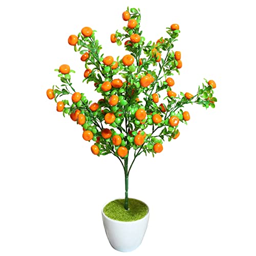 JYCAR Künstlicher gedeckter Orangenbaum Bonsai, Simulation Orangenbaum dekorative gefälschte Pflanze Desktop Miniascape Künstliches Grün für Haus Garten Hochzeit Party (11,9 x 50 cm) von JYCAR