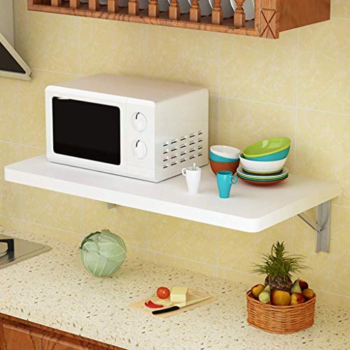JYCCH Wandklapptisch aus Massivholz, einfacher und klappbarer Computertisch Schreibtisch Küche Esstisch für Büro/Waschküche (Weiß 60 * 40cm/24 * 16in) von JYCCH