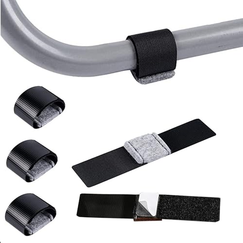 JYCONNECTS 24 Stück Bodenschoner für Stühle mit Schienen, Filzgleiter Selbstklebend für Stühle, Stuhlbeinschoner mit Klettverschluss von JYCONNECTS