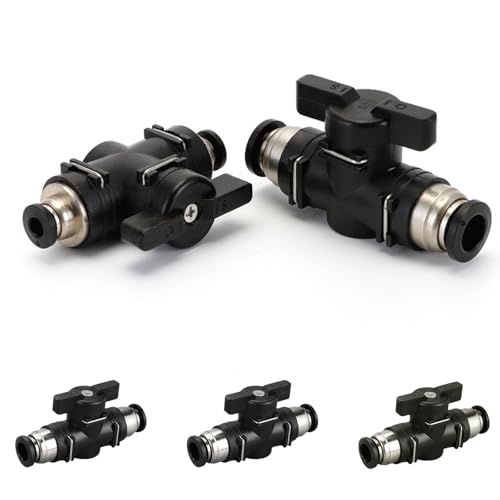 5 Stück Pneumatik Steckverbinder– 10 mm Pneumatik Ventil mit Schnellanschluss – Luftdurchfluss Regelventile für Luftschlauchverschraubungen von JYCONNECTS