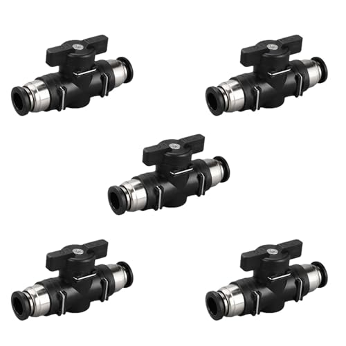 5 Stück Pneumatik Steckverbinder– 8 mm Pneumatik Ventil mit Schnellanschluss – Luftdurchfluss Regelventile für Luftschlauchverschraubungen von JYCONNECTS