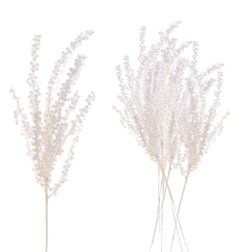 JYCRA 10 Stück Künstliche Beerenzweige, 32 cm Lange Rote Weihnachtsbeeren, Künstliche Rote Beeren-Picks für den Weihnachtsbaum, Künstliche Beeren-Picks, Stechpalmenbeeren für den (B) von JYCRA