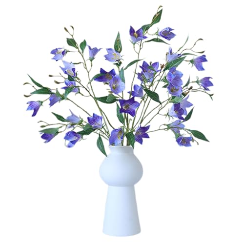JYCRA 4 Stück Künstliche Blumen, Seidenblumen, Glockenblumen Im Freien, Künstliche Blumenglocken, Platycodon, Kunstblumen-Arrangement, Zweig (A) von JYCRA