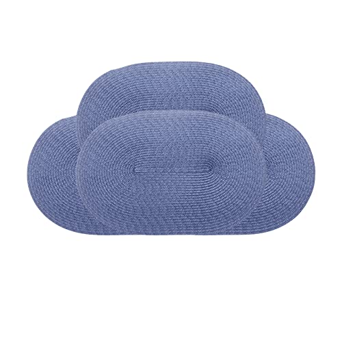 JYCRA 4 Stück ovale gewebte Tischsets, 45,7 cm, waschbar, gewebt, rutschfest, hitzebeständig, langlebig, Tischmatten für Zuhause, Urlaub, Blau JYCRA 4 Stück ovale gewebte Tischsets, 45,7 cm, waschbar, gewebt, rutschfest, hitzebeständig, langlebig, Tischmatten für Zuhause, Urlaub, Blau von JYCRA