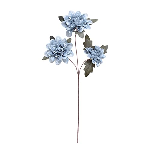 JYCRA 6 Stück 61 cm künstliche Dahlien-Blumen, 3 Köpfe, künstliche Blumen mit langem Stiel, Seide, Dahlie, Blumen für Zuhause, Party, Hochzeitsdekoration, blau von JYCRA