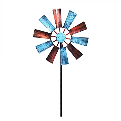 JYCRA Buntes Windspiel, 73 cm, Metall-Windmühle, Gartendekoration, 360 Grad drehbar, Outdoor-Windskulptur für den Außenbereich, Hof (sortiert) von JYCRA