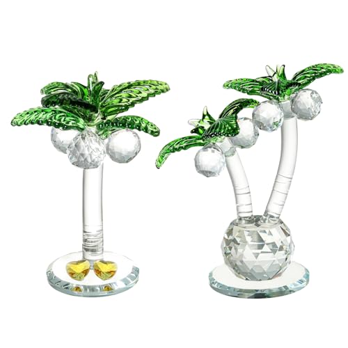 JYCRA Kristall-Kokosnussbaum-Ornamente, Künstliche Palme, Modell-Herzstück, Künstliche Mini-Kokosnussbaum-Desktop-Ornamente für Wohnzimmer, Schlafzimmer, Dekoration(#2) von JYCRA