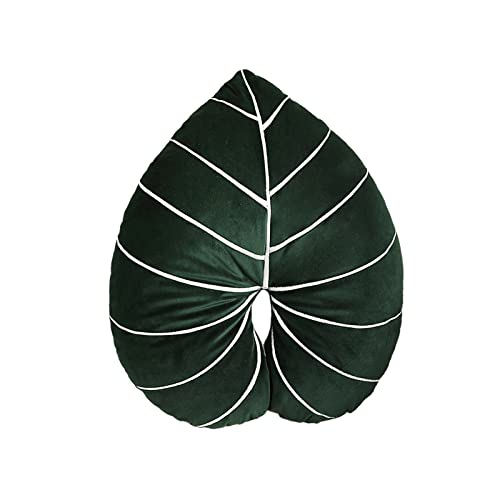 JYCRA Monstera-Blattkissen, 3D-Blattpflanze, Plüsch-Wurfkissen, tropisches Blatt-förmiges Wurfkissen für Zuhause, Schlafzimmer, Dekoration, C von JYCRA