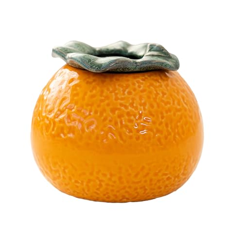 JYCRA Mini Orange Pflanzer Keramik Simulation Obst Vase Lebensechte Mandarinen Sukkulenten Topf Dekorative Süße Obstvase für Blumen Pflanzen(#1) von JYCRA