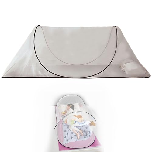 JYEVERC Pop Up Mosquito Net, Pop Up Moskitonetz Zelt, Faltbares Moskitonetz für Einzelbett, Faltbares Reisezelt, Tragbares Pop Up Moskitonetz, Reise Moskitonetz Camping Moskitonetz von JYEVERC