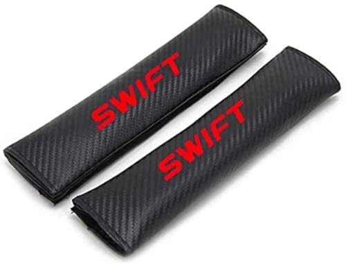 JYHBAQWN 2 Stück Carbon Autositzgurtpolster, für Suzuki Swift Abnehmbar Waschbar Auto Gurtpolster Sicherheitsgurt BüGel Gurtschutz, Bequem und Geschmeidig Auto Innere ZubehöR von JYHBAQWN
