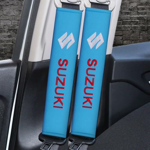 JYHBAQWN 2 Stück Gurtpolster Auto für Suzuki Swift Jimny Ignis Alto Vitara SX4 S-Cross, Sicherheitsgurtpolster Sicherheitsgurtschutz Autogurt Polster Schutz Zubehör,normal-Blue von JYHBAQWN