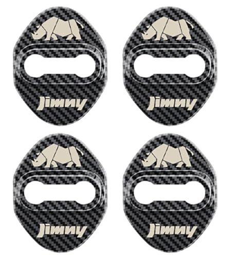 JYHBAQWN 4 Stück Auto Türschlossabdeckung für Suzuki Jimny Autotür Riegel Abdeckung Anti Rost Schutzhülle Auto Styling Zubehör,normal-Carbon Fiber Style von JYHBAQWN