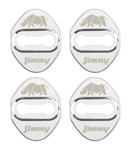 JYHBAQWN 4 Stück Auto Türschlossabdeckung für Suzuki Jimny Autotür Riegel Abdeckung Anti Rost Schutzhülle Auto Styling Zubehör,normal-Silver Style von JYHBAQWN
