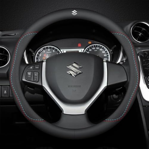 JYHBAQWN Auto Lenkradabdeckung Für Suzuki Swift Jimny Ignis Alto Vitara SX4 S-Cross Leder Lenkradschutz Rutschfestes Lenkradbezug Lenkradhüllen Innenzubehör von JYHBAQWN