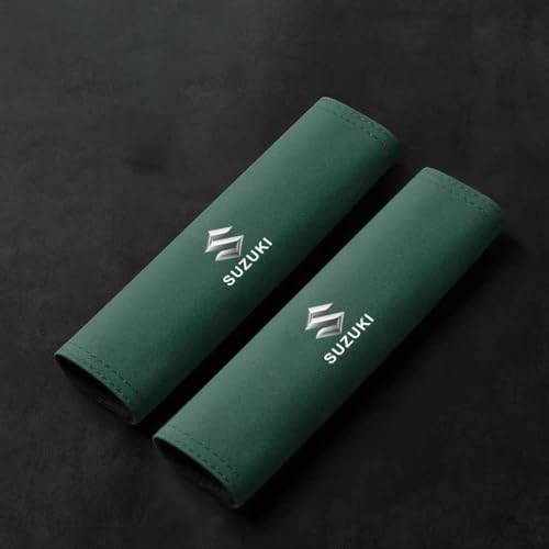 JYHBAQWN Auto Sicherheitsgurt Schulterpolster, für Suzuki Fengyu Qiyue Tianyu Vitra Swift Gurtschutz Abnehmbare Schützt Hals Schulter Auto Innere Styling ZubehöR,normal-1 Pair Dark Green von JYHBAQWN