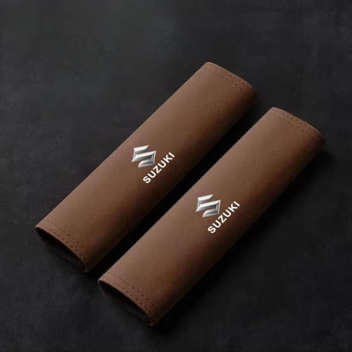 JYHBAQWN Auto Sicherheitsgurt Schulterpolster, für Suzuki Fengyu Qiyue Tianyu Vitra Swift Gurtschutz Abnehmbare Schützt Hals Schulter Auto Innere Styling ZubehöR,normal-1 Pair of Mocha Brown von JYHBAQWN