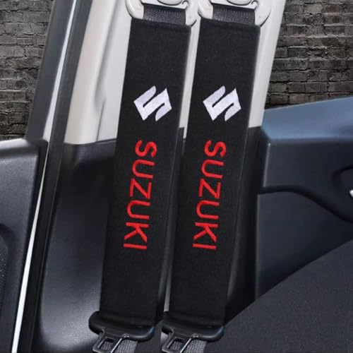JYHBAQWN Auto Sicherheitsgurt Schulterpolster, für Suzuki Swift refits Fengyu Alto Tianyu Vitra Gurtschutz Abnehmbare Schützt Hals Schulter Auto Innere Styling ZubehöR,normal-Suzuki Black von JYHBAQWN