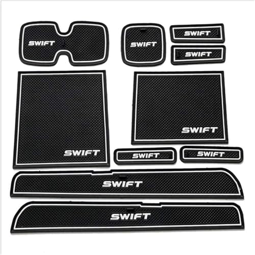 JYHBAQWN TüRaufbewahrungsschlitz SchüTzendes Anti-Rutsch-Pad für Suzuki Swift 2005-2016 InnenraummodifikationszubehöR Lederaufbewahrungsbox von JYHBAQWN