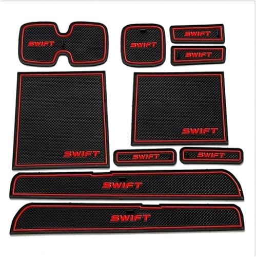 JYHBAQWN TüRaufbewahrungsschlitz SchüTzendes Anti-Rutsch-Pad für Suzuki Swift 2005-2016 InnenraummodifikationszubehöR Lederaufbewahrungsbox von JYHBAQWN