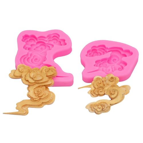 Fondant Formen 2 Stücke Wolke Glückverheißende Wolke Silikonform Chinesische Kuchendekoration Diy Schokoladenfondant Form von JYHLSHO