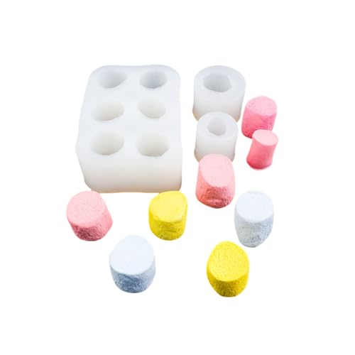 Fondant Formen 3 Stück 3D Marshmallow Silikon Fondant Form Marshmallow Duftkerze Schokolade Kuchen Form Transparent von JYHLSHO