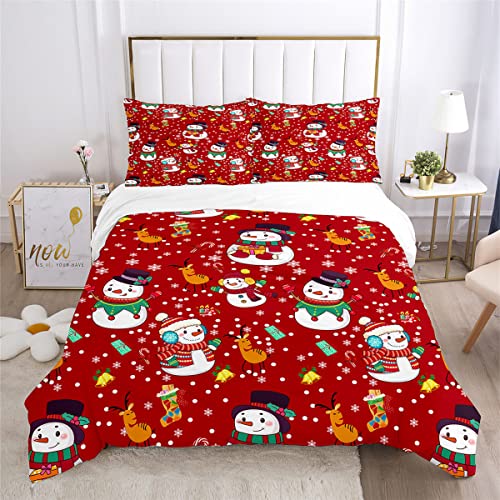 JYHTK Bettwäsche-Set 135x200 cmmit Merry-Christmas-Design, 1 Deckenbezug, 1 Kissenbezüge, sehr weicher Stoff, Geschenk für Weihnachten, 2er-Set von JYHTK