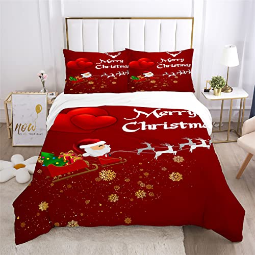 JYHTK Weihnachten Bettwäsche 135x200 cm 2 teilig Mädchen Jungen Babybettwäsche Kinderbettwäsche 1 Bettbezug und 1 Kissenbezug 80x80cm mit Reißverschluss von JYHTK