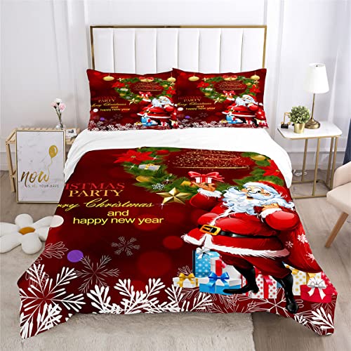 JYHTK Weihnachts Bettwäsche 135x200, 1 Bettbezug und Kissenbezug mit Reißverschluss, Geschenk für Weihnachten von JYHTK
