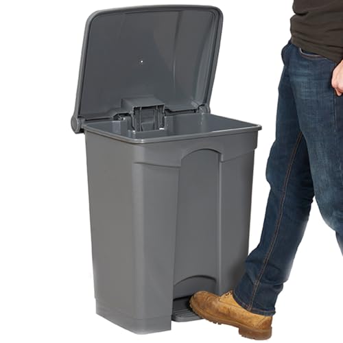 JYHUHGRG Mülleimer mit Pedalbetrieb, 70 Liter klinischer Schulmülleimer, Recycling, klinischer Abfall, geeignet für den Außenbereich, gewerbliche oder medizinische Nutzung,Gray von JYHUHGRG