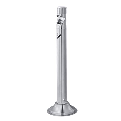 JYHUHGRG Wandaschenbecher, Außen-Standaschenbecher Edelstahl Hoher Außenterrassenaschenbecher Aschensäule Kommerzieller Metallaschenbecherbehälter,Silver-30 * 30 * 108cm von JYHUHGRG
