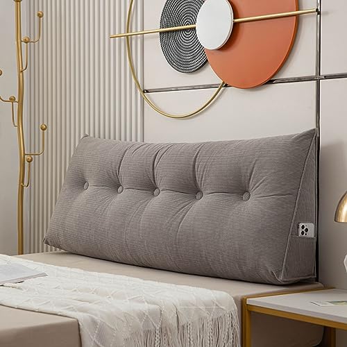 Dreieckiges Kopfteil Kissen-180X50X20Cm Soft Large Comfy Lesekissen für Betten Sofas-Zurück Lendenwirbelsäule Bolster Support Kissen-Schlafzimmer Keilkissen, JYLSSKUK, Grau, 80 * 50 * 20 cm Größe Dreieckiges Kopfteil Kissen-180X50X20Cm Soft Large Comfy Lesekissen für Betten Sofas-Zurück Lendenwirbelsäule Bolster Support Kissen-Schlafzimmer Keilkissen, JYLSSKUK, Grau, 80 * 50 * 20 cm Größe von JYLSSKUK