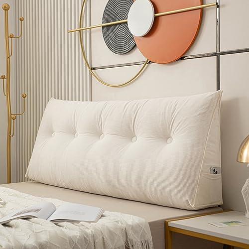 Dreieckiges Kopfteil Kissen-180X50X20Cm Soft Large Comfy Lesekissen für Betten Sofas-Zurück Lendenwirbelsäule Bolster Support Kissen-Schlafzimmer Keilkissen, JYLSSKUK, weiß, Größe: 100 * 50 * 20 c Dreieckiges Kopfteil Kissen-180X50X20Cm Soft Large Comfy Lesekissen für Betten Sofas-Zurück Lendenwirbelsäule Bolster Support Kissen-Schlafzimmer Keilkissen, JYLSSKUK, weiß, Größe: 100 * 50 * 20 c von JYLSSKUK
