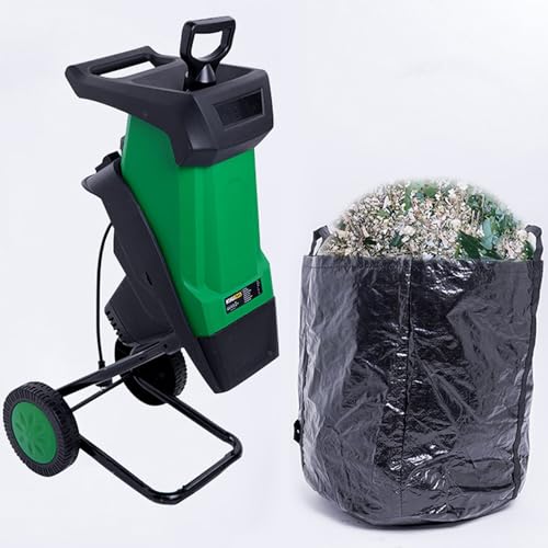 Electric Garden Shredder Portable Chipping Width Collection Bag, Doppelseitiges Blade-System, Automatische Abschaltung, JYLSSKUK von JYLSSKUK