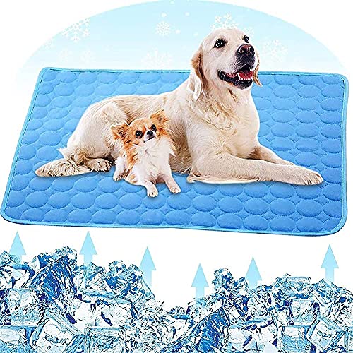 Fueegue Pet Cooling Mat, Waschbar, Rutschfest, Weich, Komfortmatte für Hunde und Katzen, JYLSSKUK, Blau, L 55 * b 70 * h 5 cm Größe von JYLSSKUK
