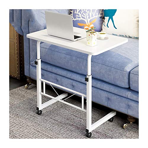 Mobiler Computertisch Mobiler Lap-Tisch, Tagestabelle, Multifunktionstisch, Tragbarer und Robuster Tisch mit Rädern über Bett, Szpxxx, Englischer Ahorn, 60 * 40Cm, JYLSSKUK, Warmes Weiß, 80 * 50 c von JYLSSKUK