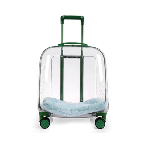 Sooar Transparent Pet Trolley Rucksack Hund Rucksack Tasche auf Rädern Multifunktions-Rollwagen mit Einstellbarer Höhe Atmungsaktive Pet Travel Carriers für Katzen& Hunde, JYLSSKUK, grün transparen Sooar Transparent Pet Trolley Rucksack Hund Rucksack Tasche auf Rädern Multifunktions-Rollwagen mit Einstellbarer Höhe Atmungsaktive Pet Travel Carriers für Katzen& Hunde, JYLSSKUK, grün transparen von JYLSSKUK