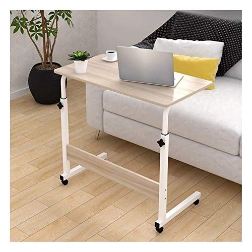 Tisch Räder Bedside Desk Cshaped Base Laptop Schreibtisch Home Office Klappklammer Tisch Laptop Tisch Genießen Sie auf Dem Bequemen Bett Leichte und Flexible Räder Beistelltisch Comf, Eiche Farbe, 80 von JYLSSKUK