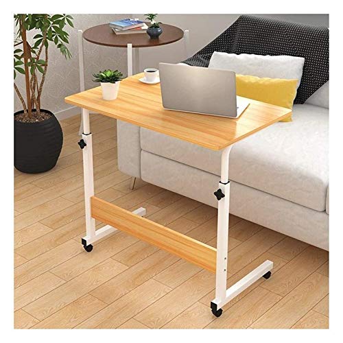 Tisch Räder Bedside Desk Cshaped Base Laptop Schreibtisch Home Office Klappklammer Tisch Laptop Tisch Genießen Sie auf Dem Bequemen Bett Leichte und Flexible Räder Beistelltisch Comf, Holzfarbe, 8, von JYLSSKUK