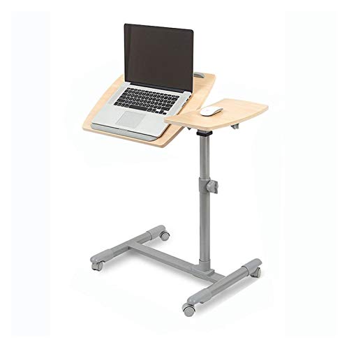 Tisch Räder Das Sofa Tisch Bett Tisch Verstellbarer Tisch Bett Seite Tisch Schreibtisch Nontilt über Das Bett Laptop Tisch mit Rädern für zu Hause Oder im Büro Verwenden (Naturholz), White3. ein, JY von JYLSSKUK