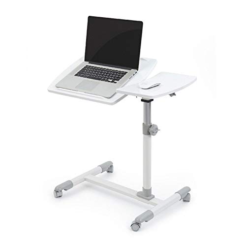 Tisch Räder Das Sofa Tisch Bett Tisch Verstellbarer Tisch Bett Seite Tisch Schreibtisch Nontilt über Das Bett Laptop Tisch mit Rädern für zu Hause Oder im Büro Verwenden (Naturholz), White3. ein, JY von JYLSSKUK