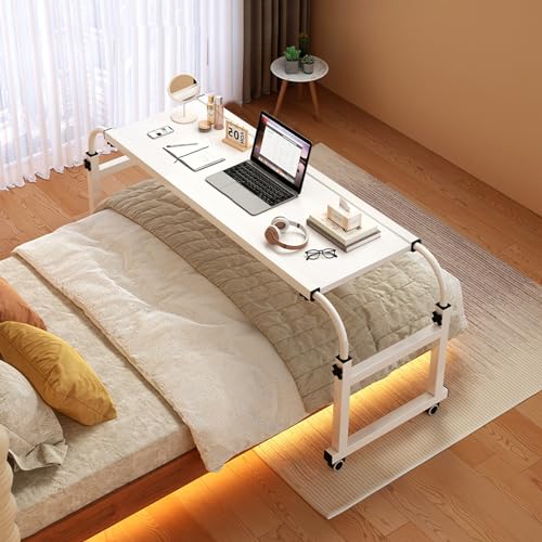 Tisch Räder Schreibtisch, Tisch mit Rädern, Rollender Schreibtisch über Bett Verstellbare Höhe, Queen-Size-Computer-Schreibtisch, über Bett Schreibtisch Rollender Tisch, für und zu Hause (Farbe: Eich Tisch Räder Schreibtisch, Tisch mit Rädern, Rollender Schreibtisch über Bett Verstellbare Höhe, Queen-Size-Computer-Schreibtisch, über Bett Schreibtisch Rollender Tisch, für und zu Hause (Farbe: Eich von JYLSSKUK